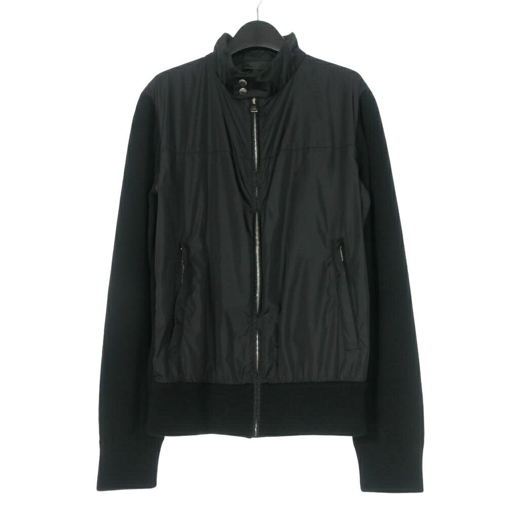 【中古】プラダ PRADA 編み物うつり変わり ナイロン上衣 上衣 長袖 52 黒いこと 黒 SMC620 国内置き目 メンズ 【ベクター 古着】 260609