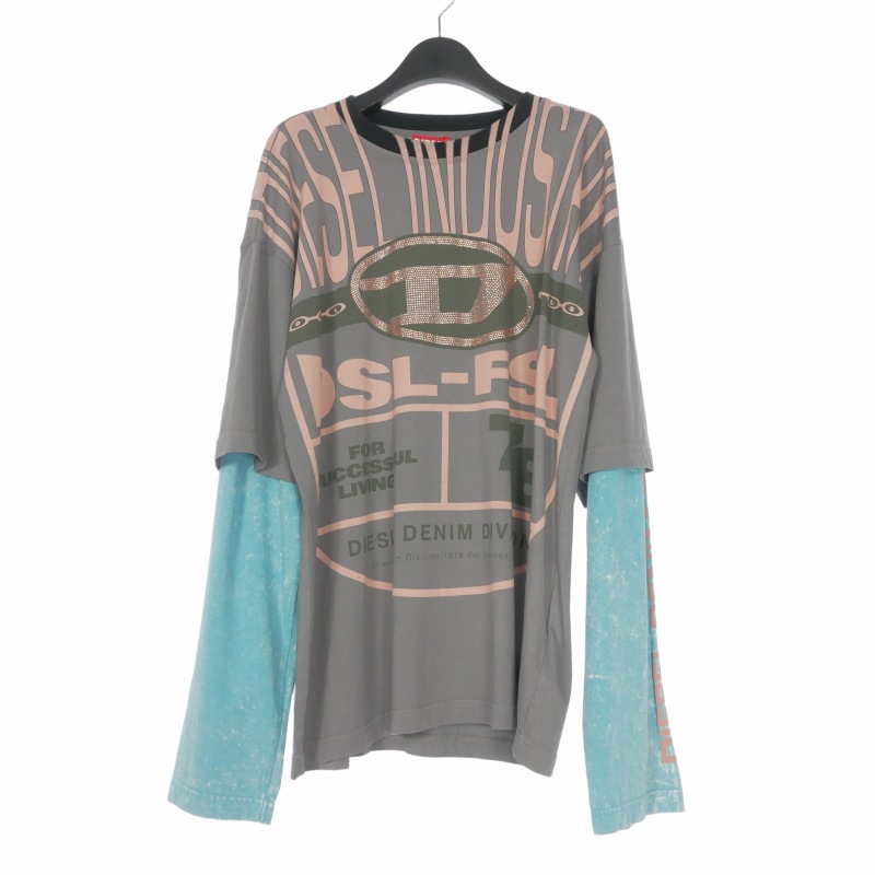 【中古】ディーゼル DIESEL T-BUXT-LS-N1 MAGLIETTA レイヤードTシャツ カットソー 長袖 M マルチカラー A12828 国内正規 メンズ 【ベクトル 古着】 260612｜VECTOR&times;Refine 7,589円