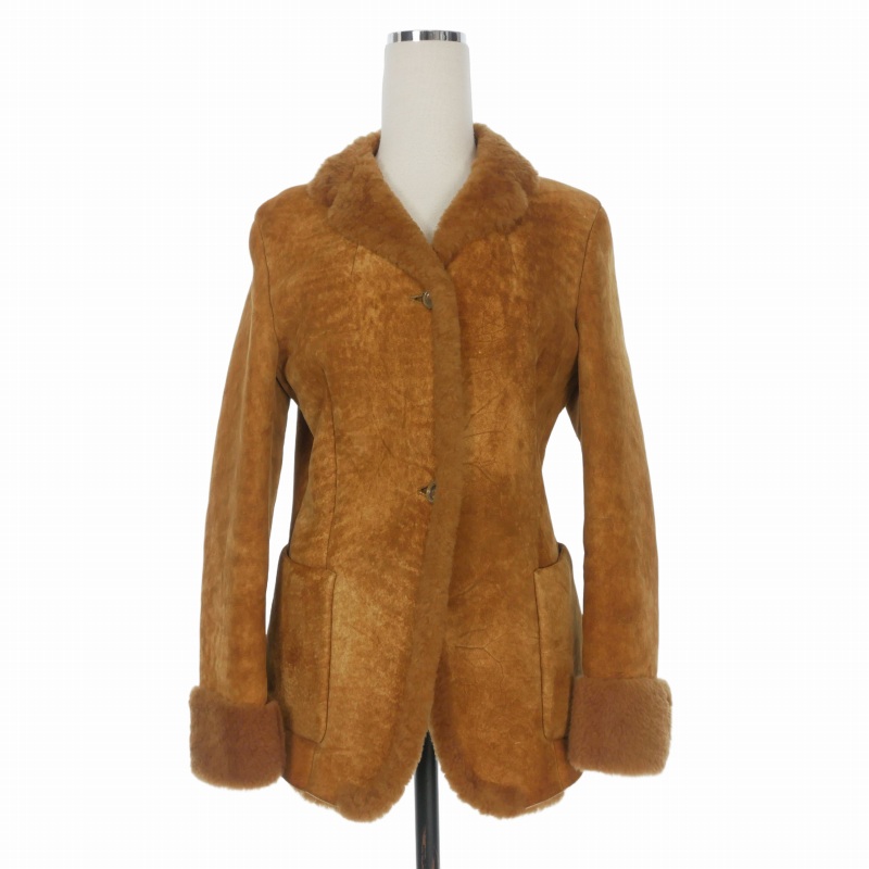 【中古】ジルサンダー JIL SANDER 90-00&rsquo;s サンフレール期 ムートンジャケット ブルゾン 長袖 36 ブラウン 茶 国内正規 レディース 【ベクトル 古着】 260619｜VECTOR&times;Refine 53,460円