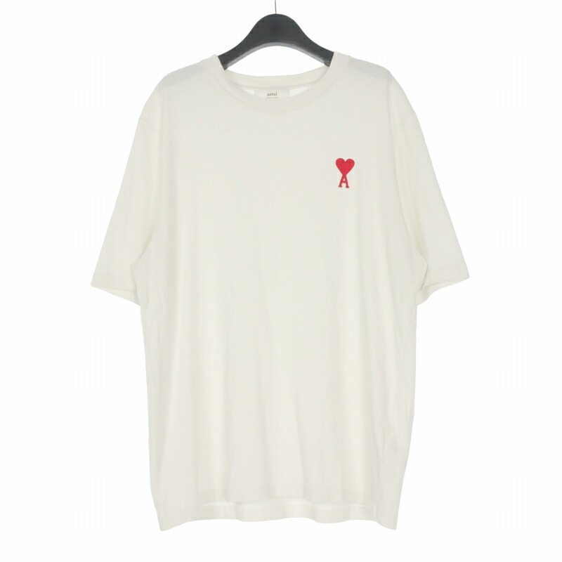 【中古】アミパリス AMI PARIS AMI DE COEUR T SHIRT クルーネックTシャツ カットソー 半袖 M ホワイト 白 UTS004.726 国内正規 メンズ 【ベクトル 古着】 260707｜VECTOR&times;Refine