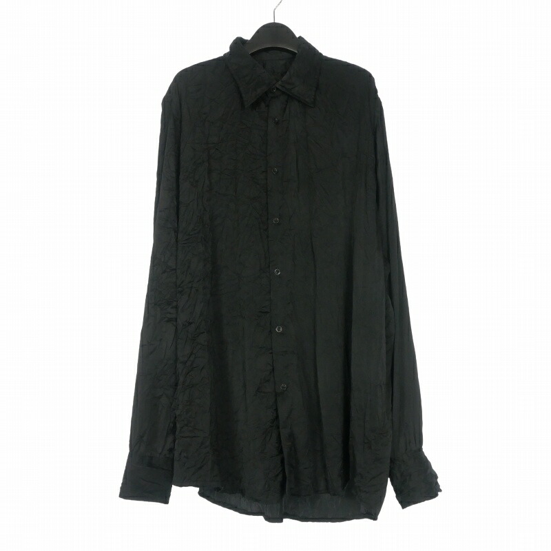 【中古】シュープ SHOOP シワ加工 ロングスリーブシャツ 長袖 L ブラック 黒 メンズ 【ベクトル 古着】 260709｜VECTOR&times;Refine