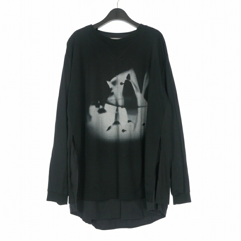 【中古】ターク TAAKK 21AW Layered T-SHIRT レイヤード Tシャツ カットソー 長袖 3 ブラック 黒 TA21AW-JR038 メンズ 【ベクトル 古着】 260709｜VECTOR&times;Refine