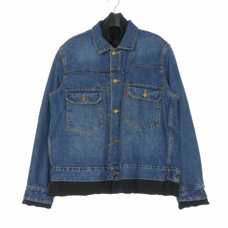 【中古】未使用品 サカイ sacai &times; リーバイス Levi's 25SS Denim&times;Matelasse Twill Reversible リバーシブル デニムジャケット ブルゾン 長袖 2 インディゴ/ブラック 25-03706M メンズ 【ベクトル 古着】 260719｜VECTOR&times;Refine