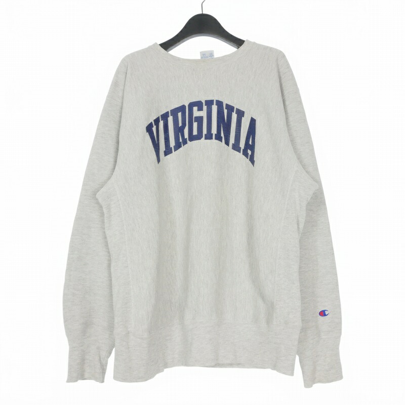 【中古】チャンピオン CHAMPION 90's REVERSE WEAVE リバースウィーブ VIRGINIA プリント スウェット トレーナー 長袖 XL グレー メンズ 【ベクトル 古着】 260721｜VECTOR&times;Refine