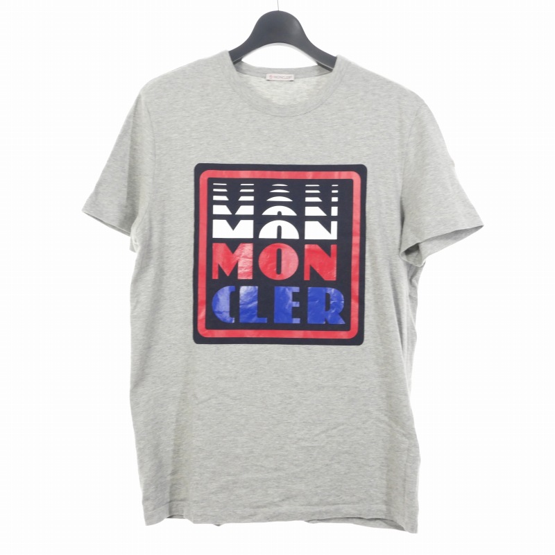 【中古】モンクレール MONCLER マリア Tシャツ 半袖 L グレー C-SCOM-19-18922 メンズ 【ベクトル 古着】 250701