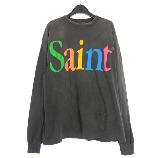 【中古】セントマイケル SAINTMICHAEL 25SS RAINBOW LS TEE ロングスリーブTシャツ カットソー 長袖 XL ブラック 黒 SM-HR8-0000-032 メンズ 【ベクトル 古着】 251014