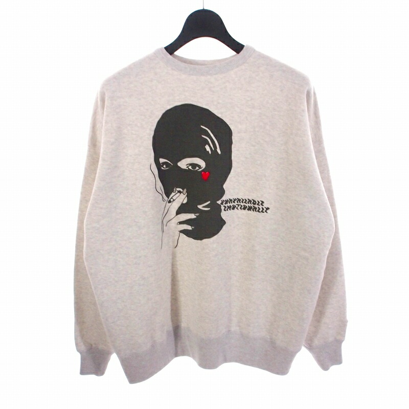 【中古】未使用品 エモーショナリー アンアベイラブル EMOTIONALLY UNAVAILABLE EU BG FF-MASK CREW スウェット トレーナー M グレー EU-HR1-0000-C27 メンズ 【ベクトル 古着】 251204