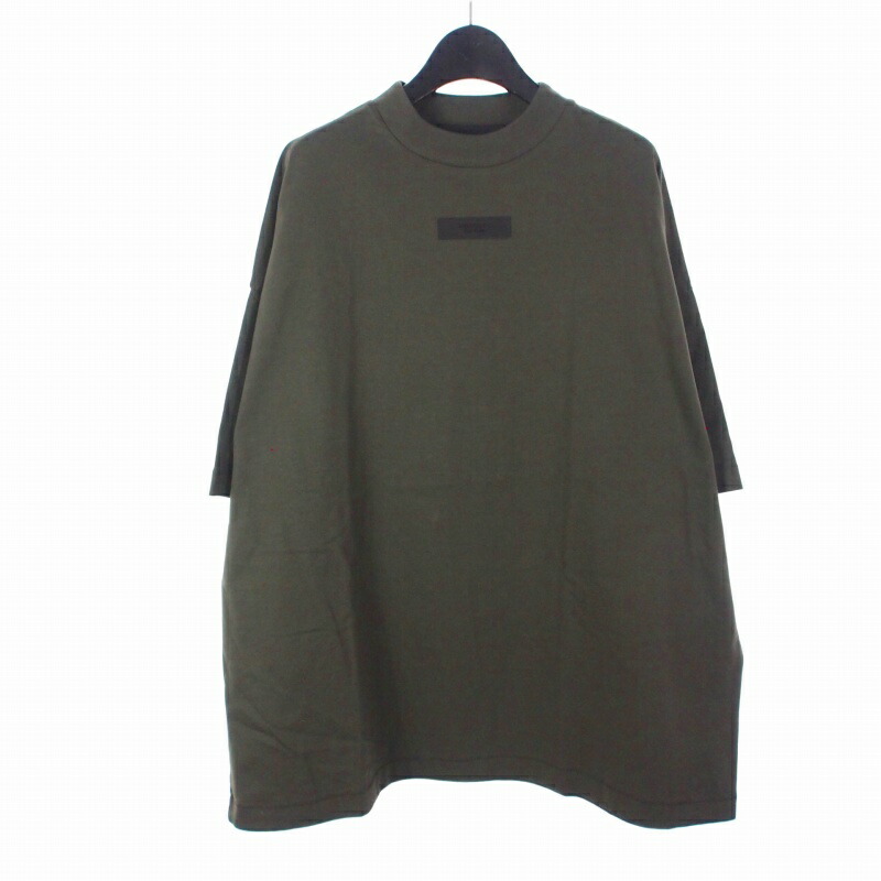 【中古】エフオージー エッセンシャルズ FOG ESSENTIALS ラバーロゴ Tシャツ カットソー 半袖 S カーキ メンズ 【ベクトル 古着】 260104