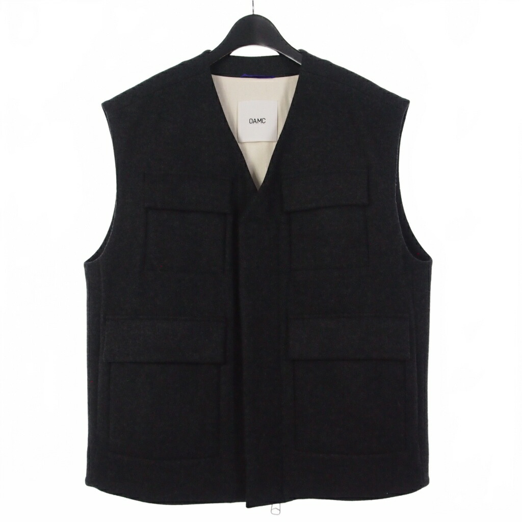 【中古】未使用品 オーエーエムシー OAMC 23AW TETON VEST ウール ベスト ジレ カシミヤ混 S チャコールグレー 23A280AU16 メンズ 【ベクトル 古着】 260118
