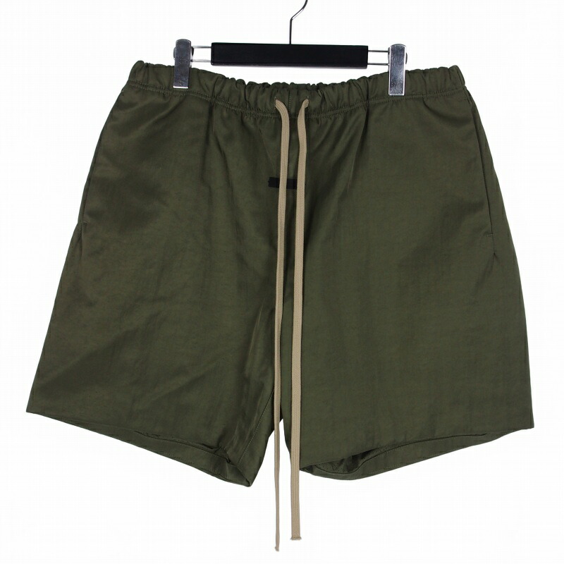【中古】未当て嵌める品 エフオージー エッセンシャルズ FOG ESSENTIALS Textured Nylon Soccer Shorts 遊撃手ズボン下 二分の一ズボン下 さる股引き M カーキ メンズ 【ベクター 古着】 260123