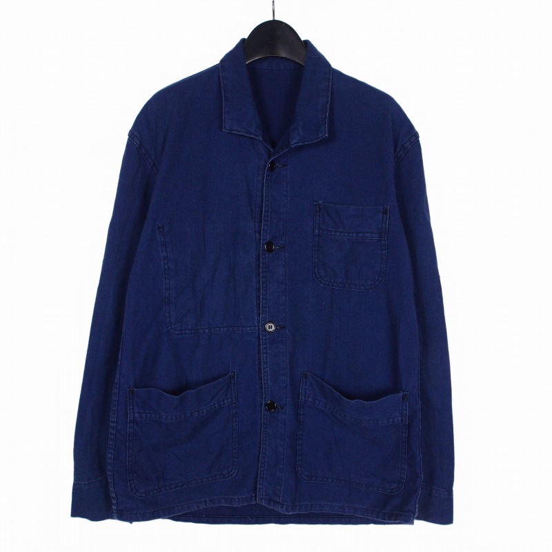 【中古】ヴィンテージ VINTAGE フレンチワークジャケット カバーオール ネイビー 紺 メンズ 【ベクトル 古着】 260125