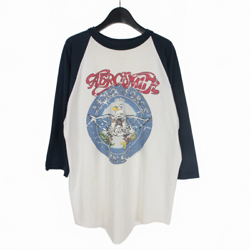 【中古】ヴィンテージ VINTAGE エアロスミス 亜米利加製 ティーシャツ カットソー 長袖 L 白いこと 白 メンズ 【ベクター 古着】 260208