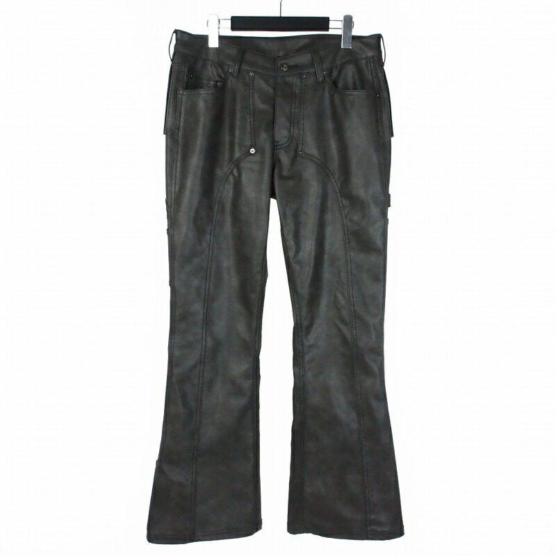 【中古】メルヴィンス MLVINCE FAUX LEATHER HOLSTER PANTS フェイクレザーパンツ 太陽フレア 32 黒いこと 黒 メンズ 【ベクター 古着】 260214