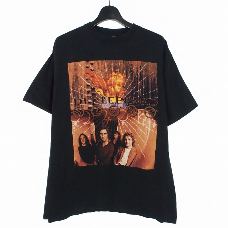 【中古】デフレパード DEF LEPPARD 90s USA製 ダンス楽隊プルオーバー カットソー 半袖 XL 黒いこと 黒 メンズ 【ベクター 古着】 260214
