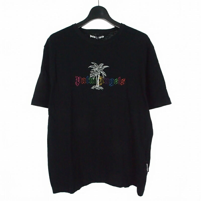 【中古】未使用品 パームエンジェルス PALM ANGELS リネンカラーTシャツ カットソー 半袖 M ブラック 黒 PMAA089E23JER004001 メンズ 【ベクトル 古着】 260221|VECTOR×Refine