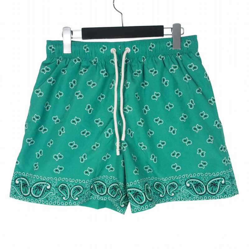 【中古】未使用品 パームエンジェルス PALM ANGELS PAISLEY SWIMSHORT ペイズリー スイムショーツ ショートパンツ ハーフパンツ L グリーン 緑 PMFD002S24FAB0055555 メンズ 【ベクトル 古着】 260221