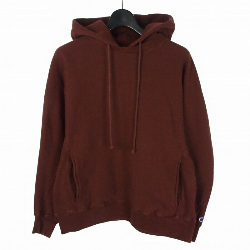 【中古】旦那ハリウッド N.HOOLYWOOD × はやりっ子 Champion 24AW NEW WAVE HOODED SWEATSHIRT フォーデッド トレーナー パーカー S 赤銅色 茶 C8-A128 メンズ 【ベクター 古着】 260305