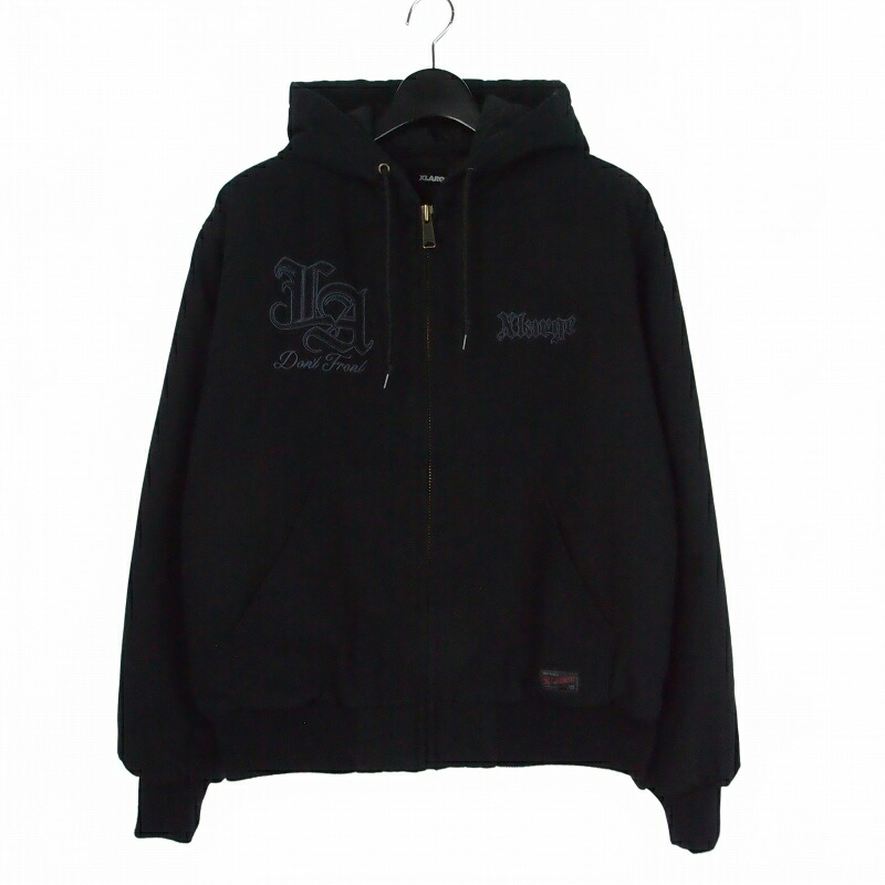 【中古】エクストララージ X-LARGE PATCHED OLD ENGLISH HOODED WORK JACKET パッチドオールドイングリッシュフーデッドワークジャケット ブルゾン M ブラック 黒 101261021002 メンズ 【ベクトル 古着】 260314