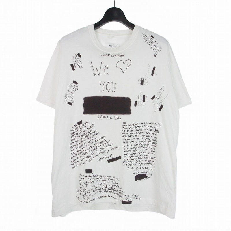 【中古】ダブレット doublet 23SS ANONYMOUS SIGN PRINTED T-SHIRT アノニマスサインプリント ティーシャツ カットソー 半袖 S 白いこと 白 23SS28CS276 メンズ 【ベクター 古着】 260326 Tシャツ・カットソー-トップス