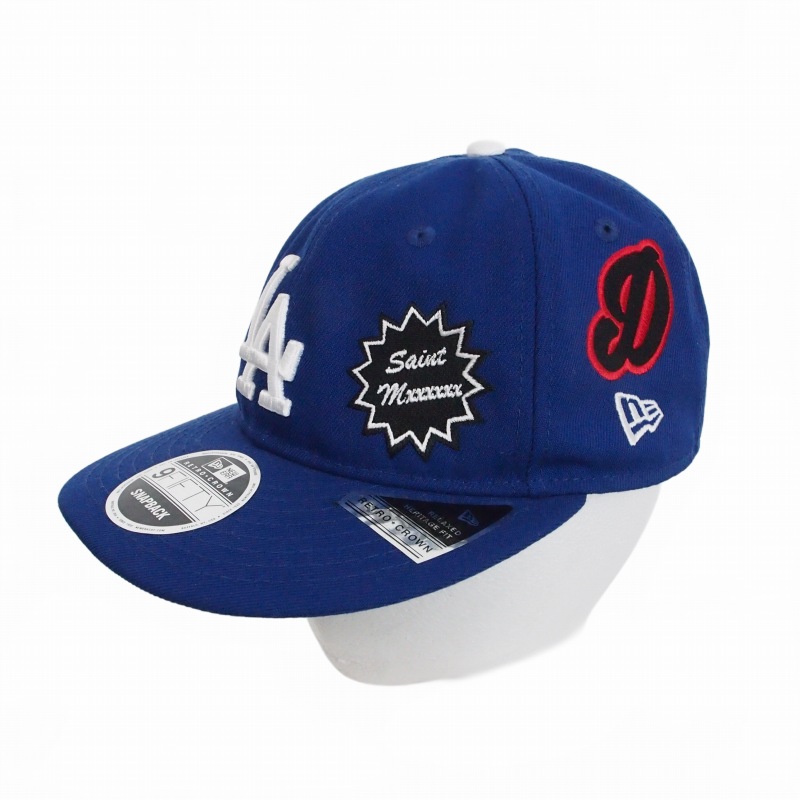 【中古】セントマイケル SAINTMICHAEL × ニューエラ NEW ERA 25SS DODGERS NE_CAP ベースボールキャップ 帽子 OS ブルー 青 SM-HR8-0000-C46 メンズ 【ベクトル 古着】 260327