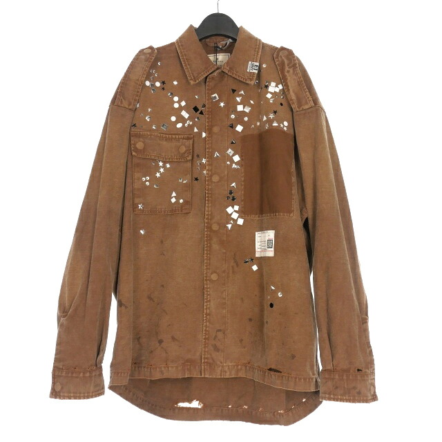 【中古】未使用品 ミハラヤスヒロ MIHARA YASUHIRO 25AW EMBELLISHED MILITARY SHIRTS ラインストーン ミリタリーシャツ 長袖 46 ブラウン 茶 A15SH087-0 メンズ 【ベクトル 古着】 260326 41,015円