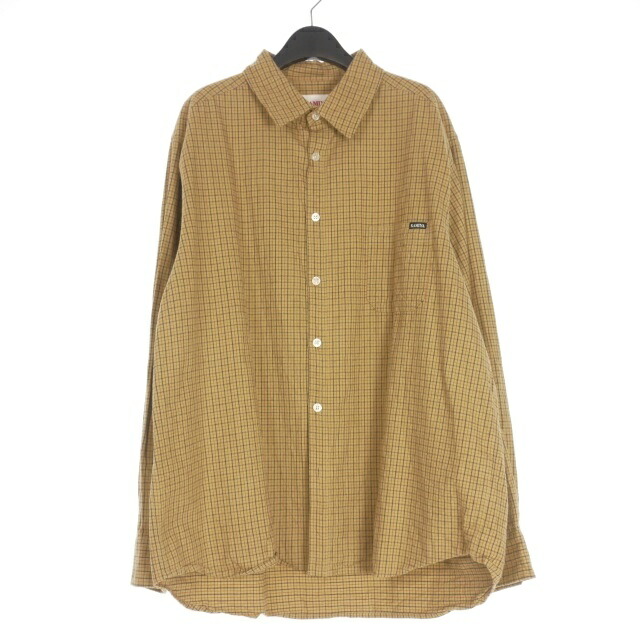 【中古】未使用品 カミヤ KAMIYA 25AW Oversized Checkedsh オーバーサイズ チェックシャツ 長袖 M ベージュ G15SH056 メンズ 【ベクトル 古着】 260326