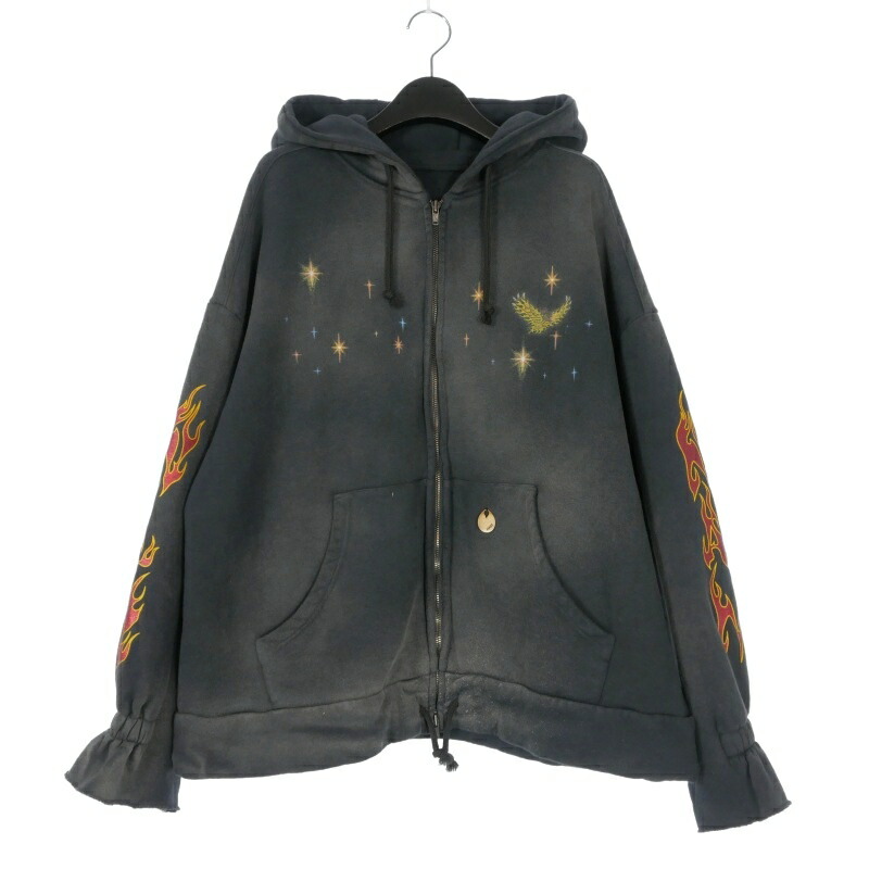 【中古】未使用品 ナム NAM BELLOWS DRAGON HOODIE ダブルジップフーディ パーカー 長袖 ブラック 黒 メンズ 【ベクトル 古着】 260327