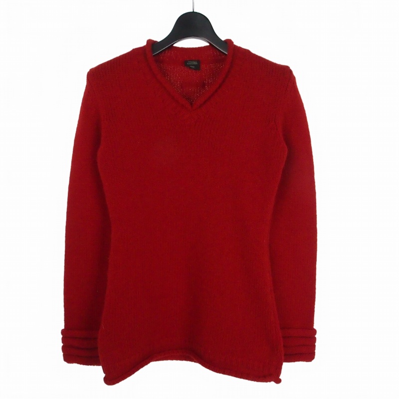 【中古】ジャンポールゴルチエ ファム Jean Paul GAULTIER FEMME Vネックニット ウールセーター 長袖 40 レッド 赤 レディース 【ベクトル 古着】 260327