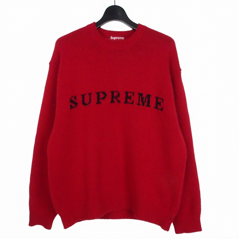 【中古】シュプリーム SUPREME 25FW Contrast Logo Sweater コントラストロゴスウェット 編み物 スウェーター M 赤いこと 赤 メンズ 【ベクター 古着】 260326