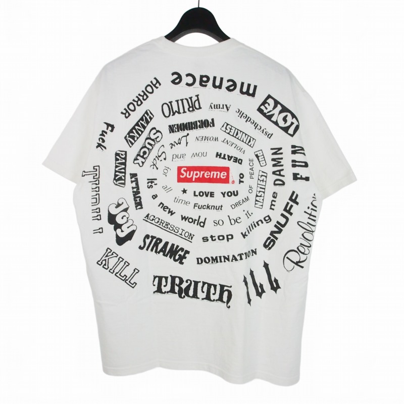 【中古】シュプリーム SUPREME 21SS Spiral Tee スパイラル Tシャツ カットソー 半袖 L ホワイト 白 メンズ 【ベクトル 古着】 260330