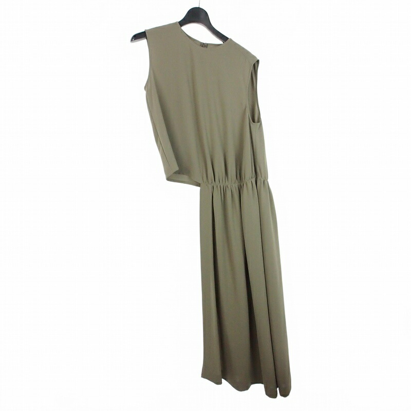 【中古】リムアーク rim.ark Fine gather asymmetry tops ファインギャザーアシンメトリートップス ノースリーブ シャツ ブラウス マキシ丈 FREE カーキ 460ESS30-0870 レディース 【ベクトル 古着】 260331