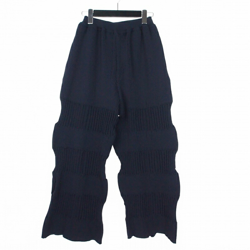 【中古】シーエフシーエル CFCL FLUTED STRAIGHT PANTS リブ編みパンツ 1 ダークネイビー 紺 CF006KF014 メンズ 【ベクトル 古着】 260409