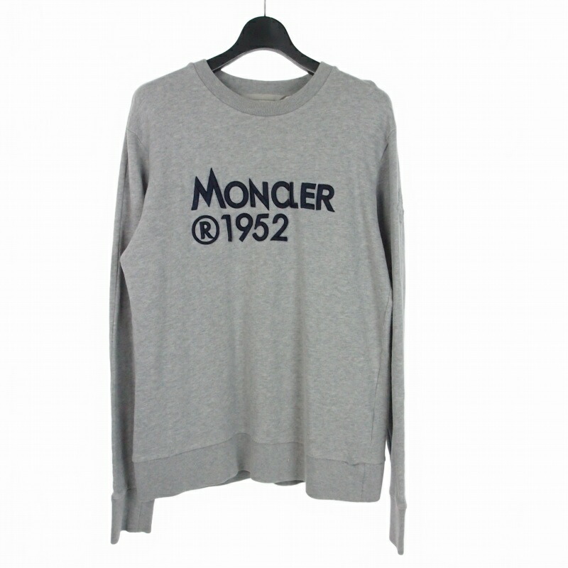 【中古】モンク線路 MONCLER 21AW MAGLIA GIROCOLLO マグリア ロゴタイプ 調教師 スウェットプルオーバー 調教師 刺しゅう L 薄墨色 G20928G00014 国内置き目 メンズ 【ベクター 古着】 260418