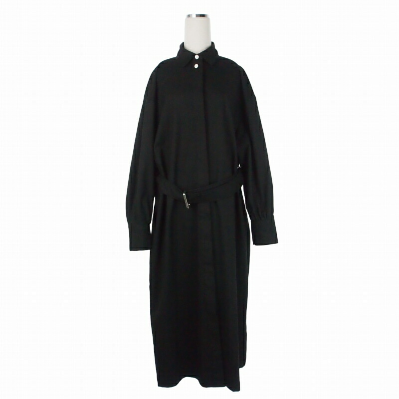 【中古】フーフー FOUFOU THE DRESS #03 belted rendezvous shirts one-piece ベルテッドランデブーシャツワンピース 御召しもの S 黒いこと 黒 82OP02 レディース 【ベクター 古着】 260517