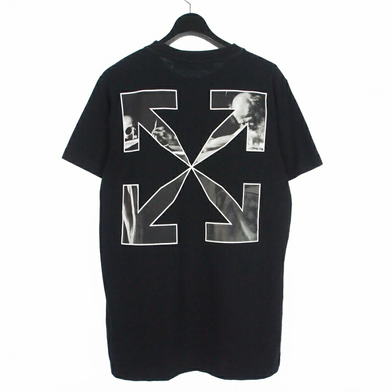 【中古】オフホワイト OFF WHITE Caravaggio Arrows T-Shirt バックアローTシャツ カットソー 半袖 M ブラック 黒 OMMA027F21JER013 国内正規 メンズ 【ベクトル 古着】 260425｜VECTOR&times;Refine