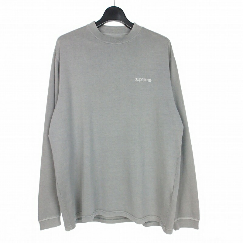 【中古】シュプリーム SUPREME 23AW Mock Neck L/S Top ロング衣手 ロンT プルオーバー カットソー 長袖 M 薄墨色 メンズ 【ベクター 古着】 260425