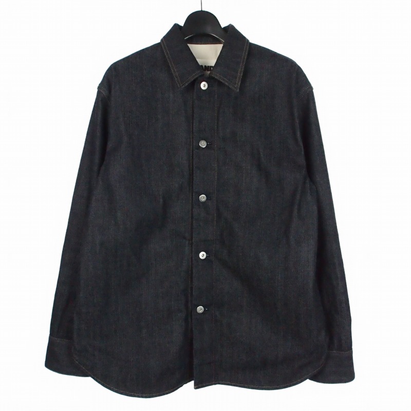 【中古】ジルサンダー JIL SANDER WARDROBE 単語衣装 厚地の外套大きさ ジーンズプルオーバー 上衣 S インディゴ J23DL0101 国内置き目 メンズ 【ベクター 古着】 260428