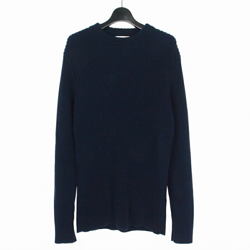 【中古】ボッテガヴェネタ BOTTEGA VENETA 19AW リブニット セーター 長袖 50 ネイビー 紺 EPBV-19-1803 国内正規 メンズ 【ベクトル 古着】 260428