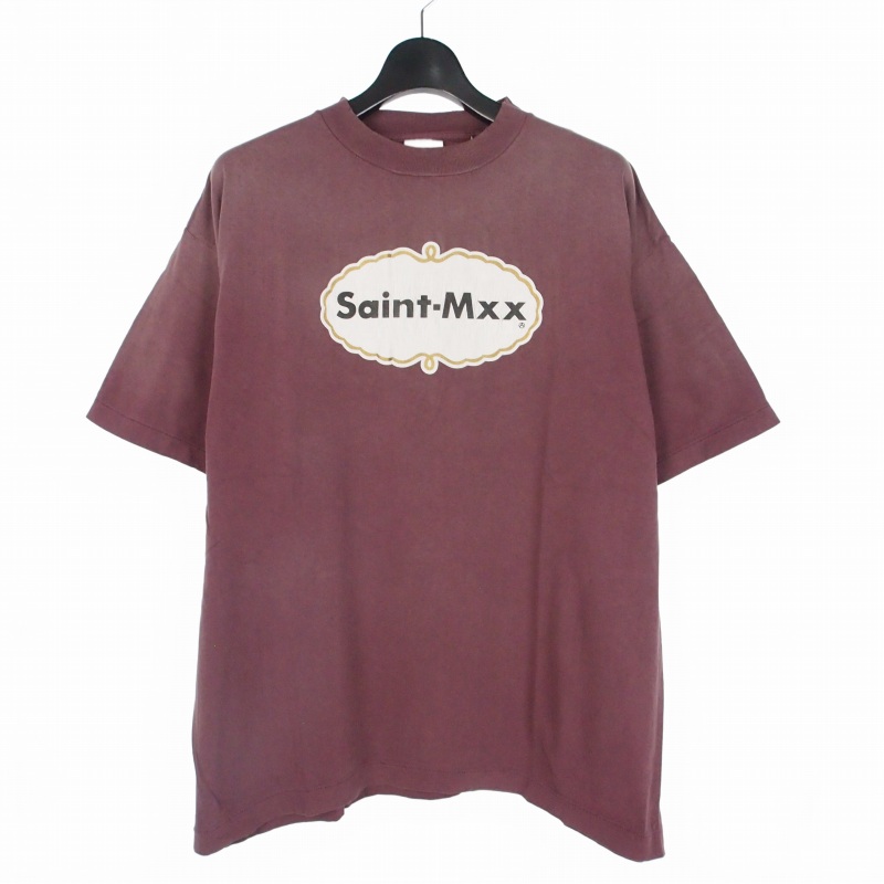 【中古】未当て嵌める品 仙マイケル SAINTMICHAEL 26SS SAINT MXX_SS T-SHIRT ティーシャツ カットソー 半袖 M バーガンディ 赤 SM-MK8-0000-23 メンズ 【ベクター 古着】 260502 Tシャツ・カットソー-メンズファッション