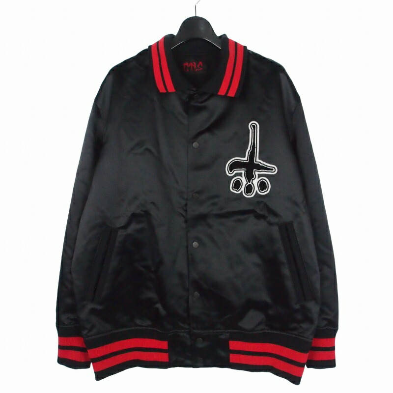 【中古】カタリスト CVTVLIST Satin College Jacket サテンカレッジジャケット ロゴスタジャン ブルゾン 2 ブラック 黒 2201010102 メンズ 【ベクトル 古着】 260516｜VECTOR&times;Refine