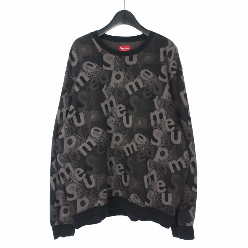 【中古】シュプリーム SUPREME 19AW Scatter Text Crewneck スキャッターテキスト 労働者の一団素っ首 流汗 調教師 L 黒いこと 黒 メンズ 【ベクター 古着】 260611