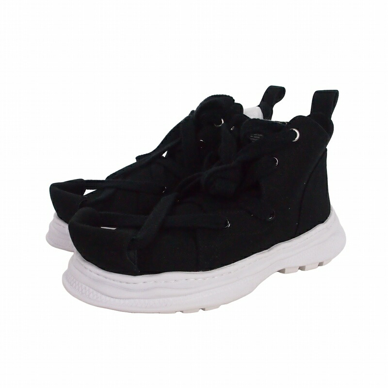 【中古】未使用品 ミハラヤスヒロ MIHARA YASUHIRO &times; ビューティービースト beauty:beast Roll-Tongue Staining Shose スニーカー 靴 41 ブラック 黒 C14FW705 メンズ 【ベクトル 古着】 260612｜VECTOR&times;Refine 24,494円
