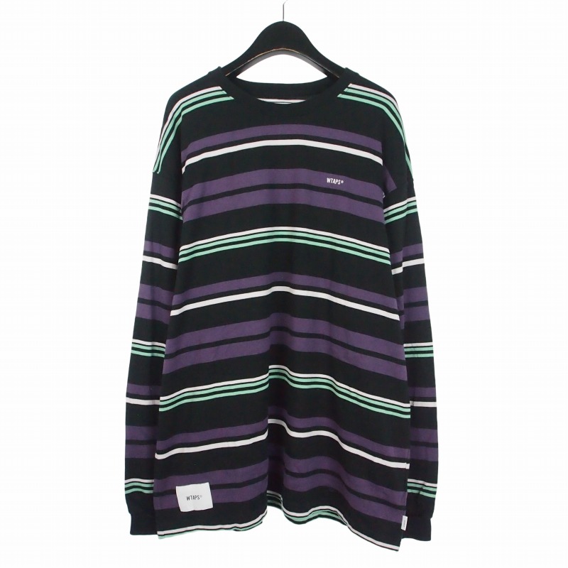 【中古】ダブルタップス WTAPS 21AW JAM LS TEE ボーダー 長袖 カットソー ロンT X03 パープル系 マルチカラーATDT-CSM36 メンズ 【ベクトル 古着】 260707｜VECTOR&times;Refine