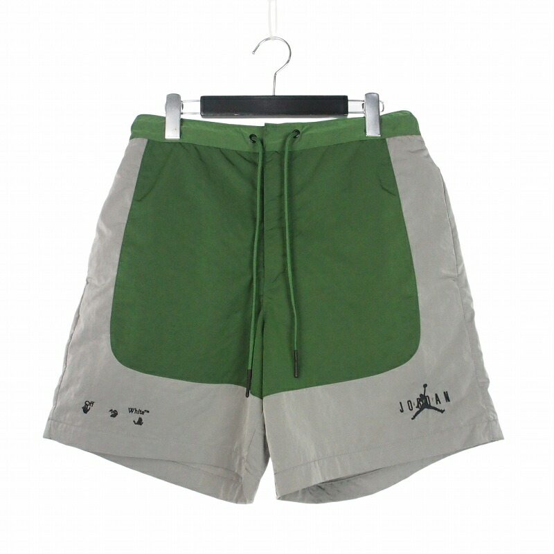【中古】未使用品 オフホワイト OFF WHITE &times; ナイキ NIKE 21AW Air Jordan AS M J OW Baggy Short エアジョーダン バギーショーツ ショートパンツ ハーフパンツ M グリーン 緑 DM7472-361 メンズ 【ベクトル 古着】 260710｜VECTOR&times;Refine