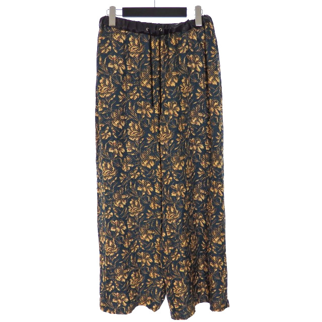 【中古】ミュラー オブ ヨシオクボ muller of yoshiokubo 20AW Fiore wide pants フラワープリント ワイドパンツ スラックス 38 ネイビー 紺 日本製 MLF20412 レディース 【ベクトル 古着】 231225｜VECTOR&times;Refine 8,814円