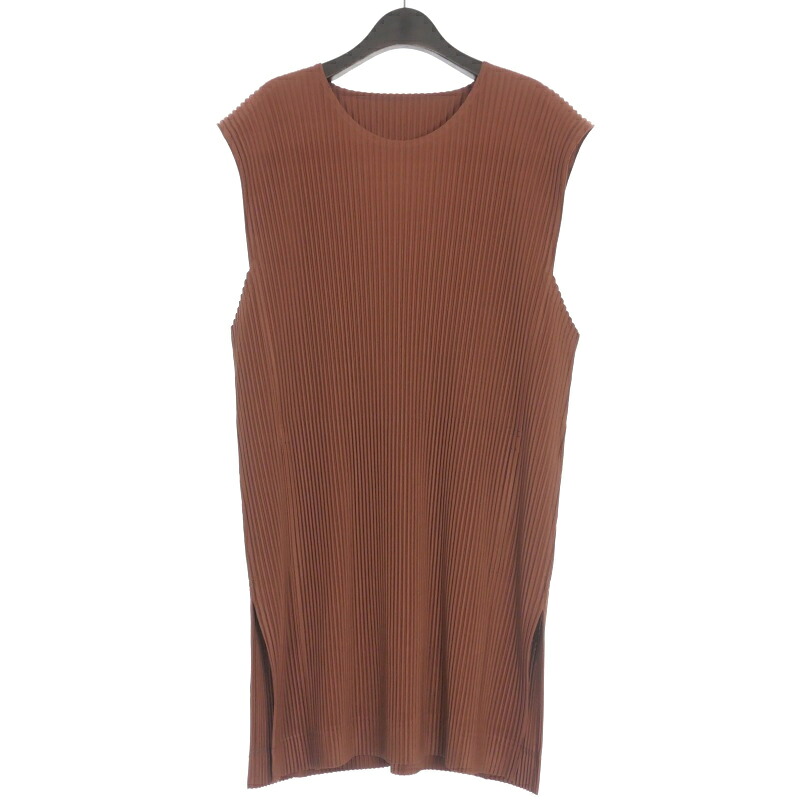【中古】オムプリッセイッセイミヤケ HOMME PLISSE ISSEY MIYAKE 21SS MONTHLY COLOR MAY プリーツベスト カットソー 3 ブラウン 茶 HP11JK126 メンズ 【ベクトル 古着】 250619