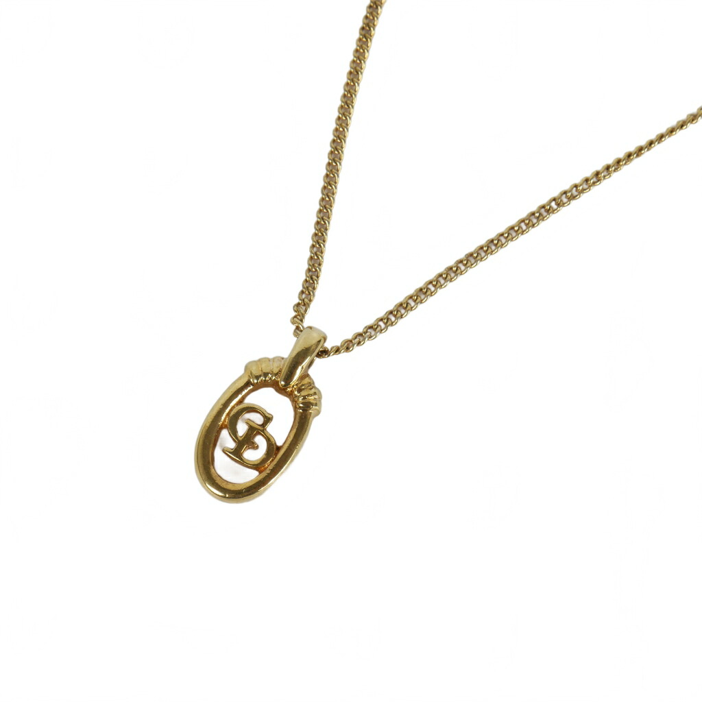 【中古】クリスチャンディオール Christian Dior ヴィンテージ CDロゴ チェーン ネックレス ゴールド レディース 【ベクトル 古着】 250725