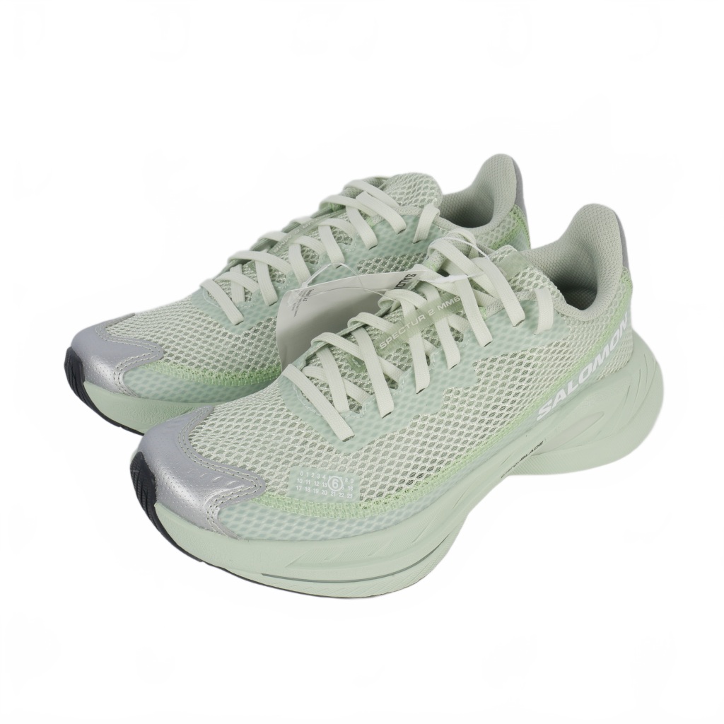【中古】未当て嵌める品 エムエムシックス メゾンマルジェラ MM6 Maison Margiela × SALOMON 25SS SPECTUR 2 スニーカー 靴 39 1/3 ライトグリーン 緑 S59WS0239 国内置き目 レディース 【ベクター 古着】 250727