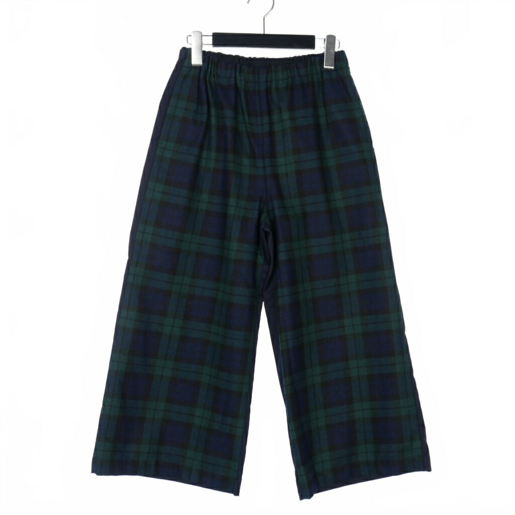 トリコ コムデギャルソン チェック柄サルエルパンツ グリーン 中古・古着通販】BLACK COMME des GARCONS (ブラック コムデギャルソン
