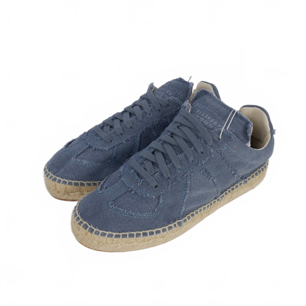 【中古】未使用品 メゾンマルジェラ 22 Maison Margiela 22 22SS エスパドリーユ カットオフ キャンバス ジャーマントレーナー スニーカー 35 青 ブルー S58WS0214 P4751 T6071 国内正規 レディース 【ベクトル 古着】 251111